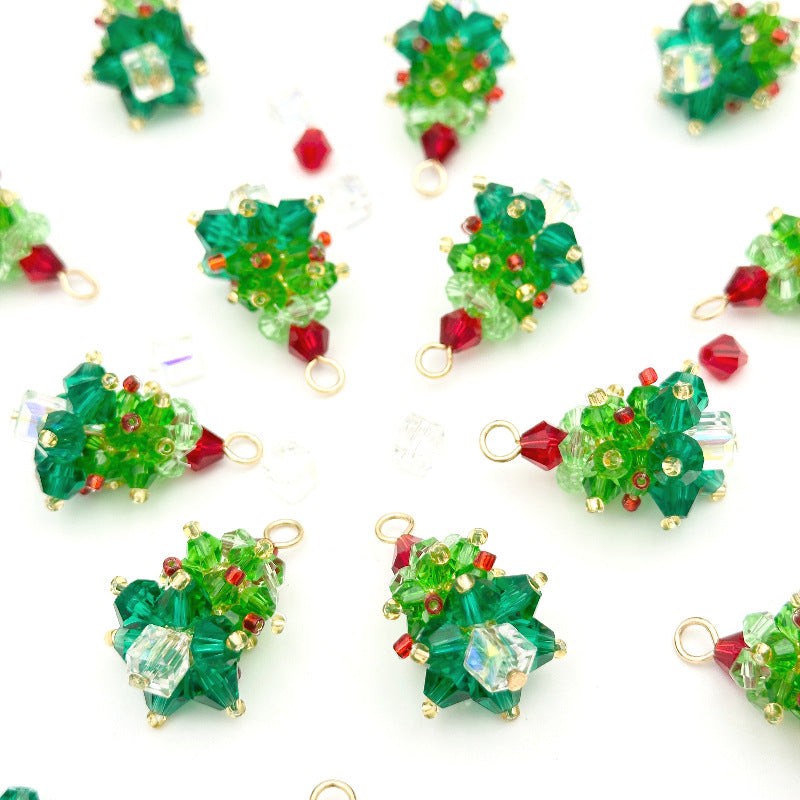 Wholesale Christmas Tree Beaded DIY Woven Earring Pendant